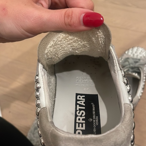 Golden goose Superstar Silver Studded Low-Top Sneakers 37 worn once - Picture 10 of 10